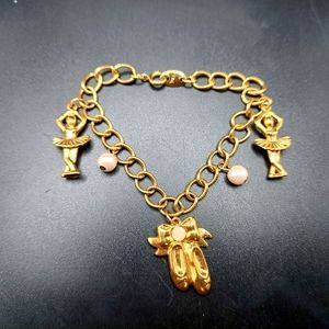 Vintage Avon 7 inch Ballerina Bracelet Gold Tone